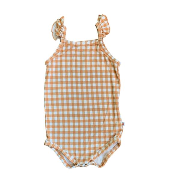 Scoots Bamboo Checkered Flutter Bodysuit - Picture 5 of 6